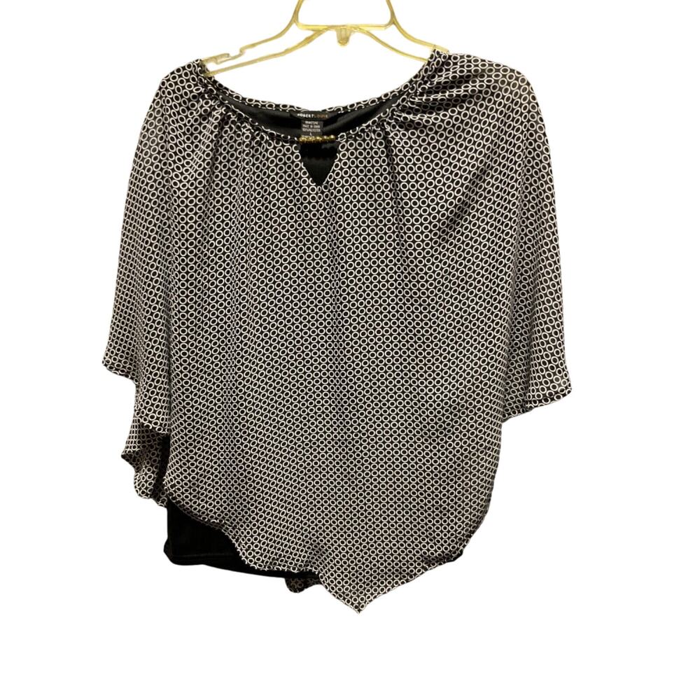 Robert Louis Women's Cape Style Top, Lined, Short Sleeve, Size‎ Large Pullover